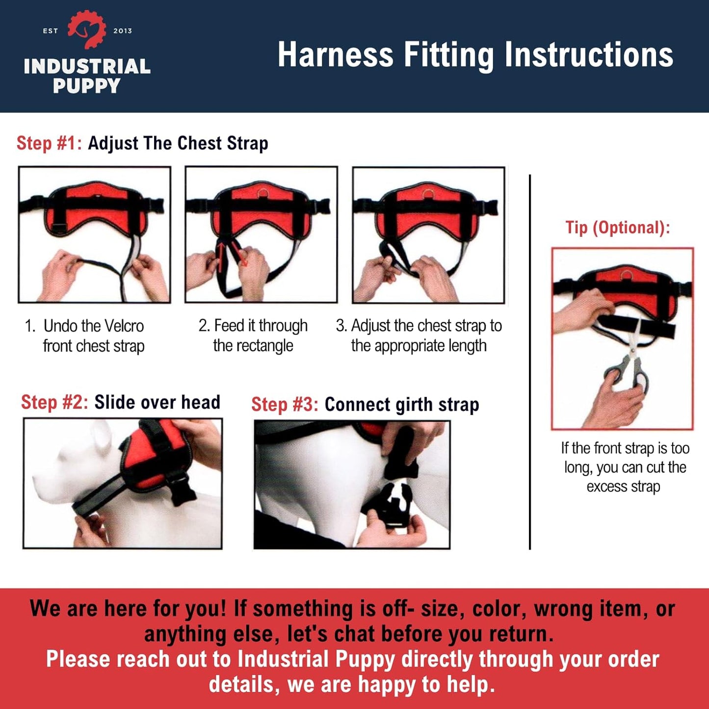 Service Dog Vest with Hook and Loop Straps and Handle - Harness Is Available in 8 Sizes from XXXS to XXL - Service Dog Harness Features Reflective Patch and Comfortable Mesh Design (Black, Small)