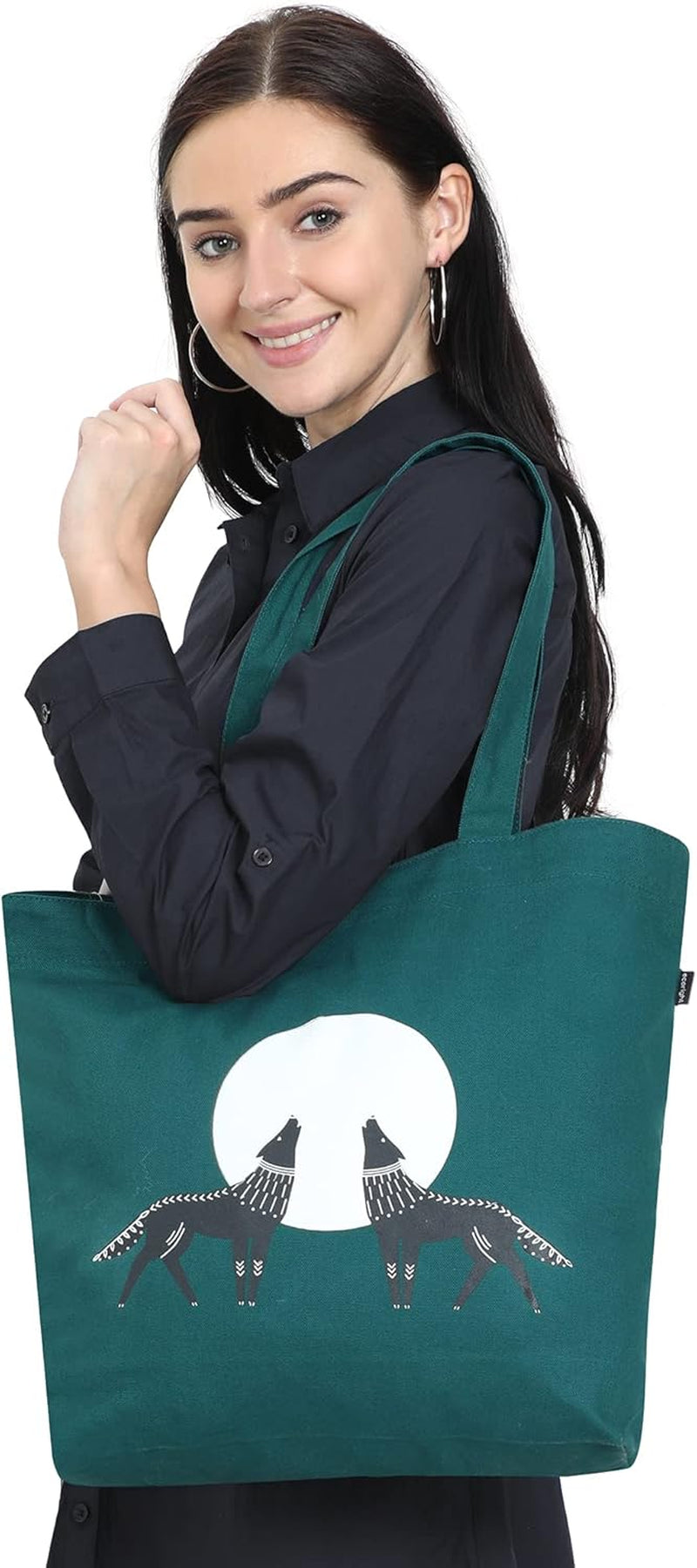 Tote Bag for Women, Zipper Tote Bag for Women Work with Pocket, Large Canvas Bag for Shopping, Beach, Yoga