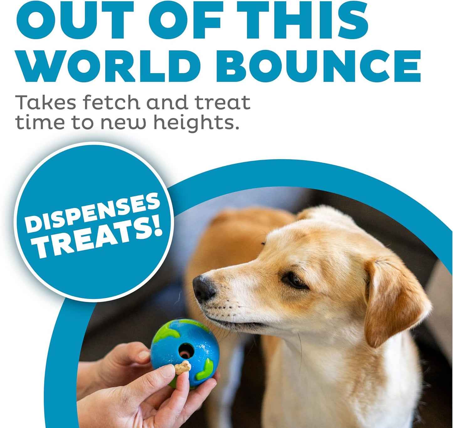 Outward Hound by Orbee-Tuff Planet Ball Blue/Green Treat-Dispensing Dog Toy, Small