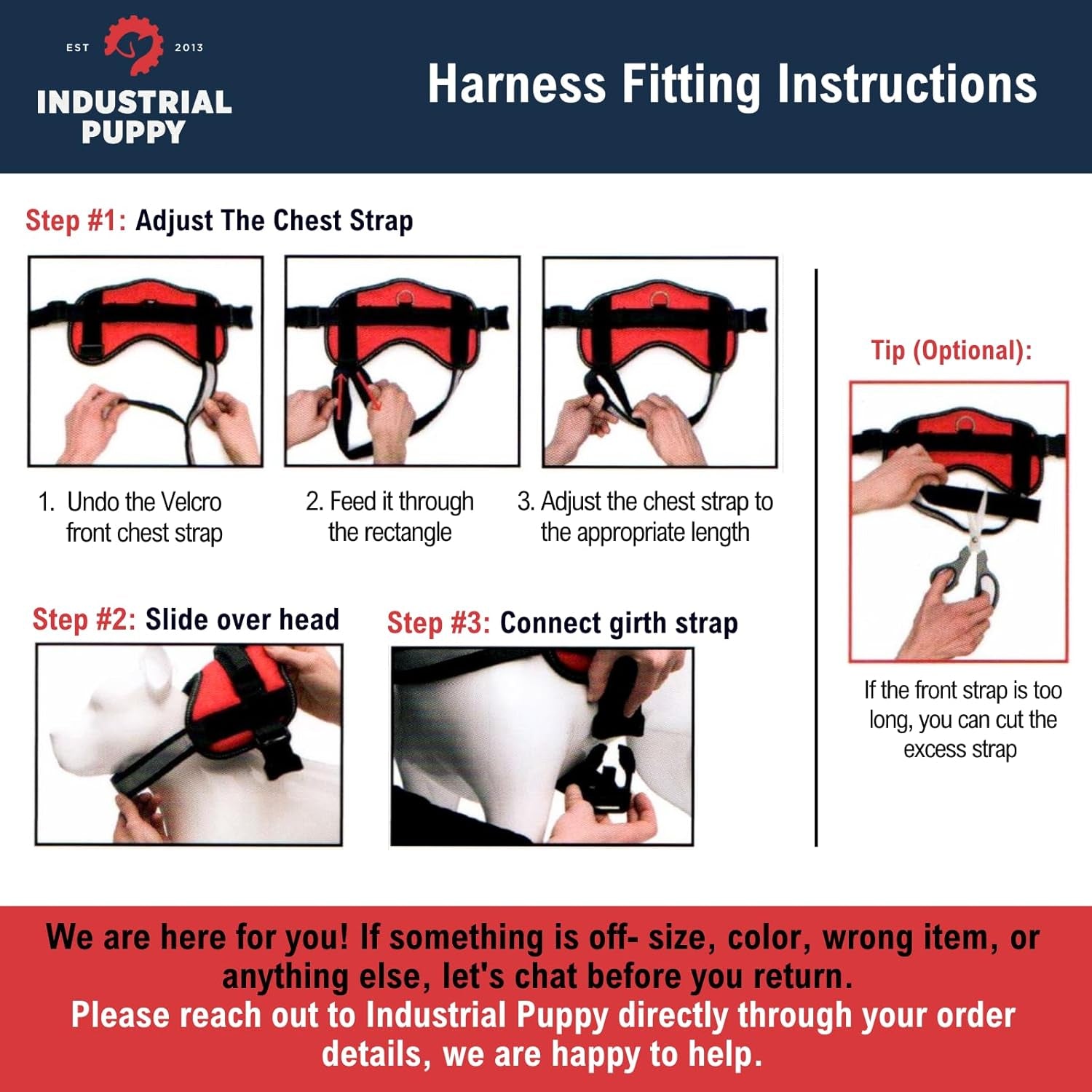 Service Dog Vest with Hook and Loop Straps and Handle - Harness Is Available in 8 Sizes from XXXS to XXL - Service Dog Harness Features Reflective Patch and Comfortable Mesh Design (Black, Small)