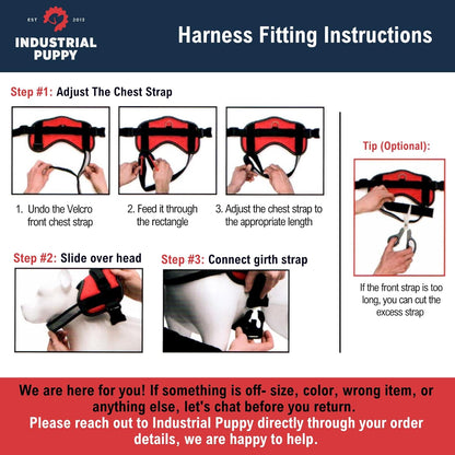 Service Dog Vest with Hook and Loop Straps and Handle - Harness Is Available in 8 Sizes from XXXS to XXL - Service Dog Harness Features Reflective Patch and Comfortable Mesh Design (Black, Small)